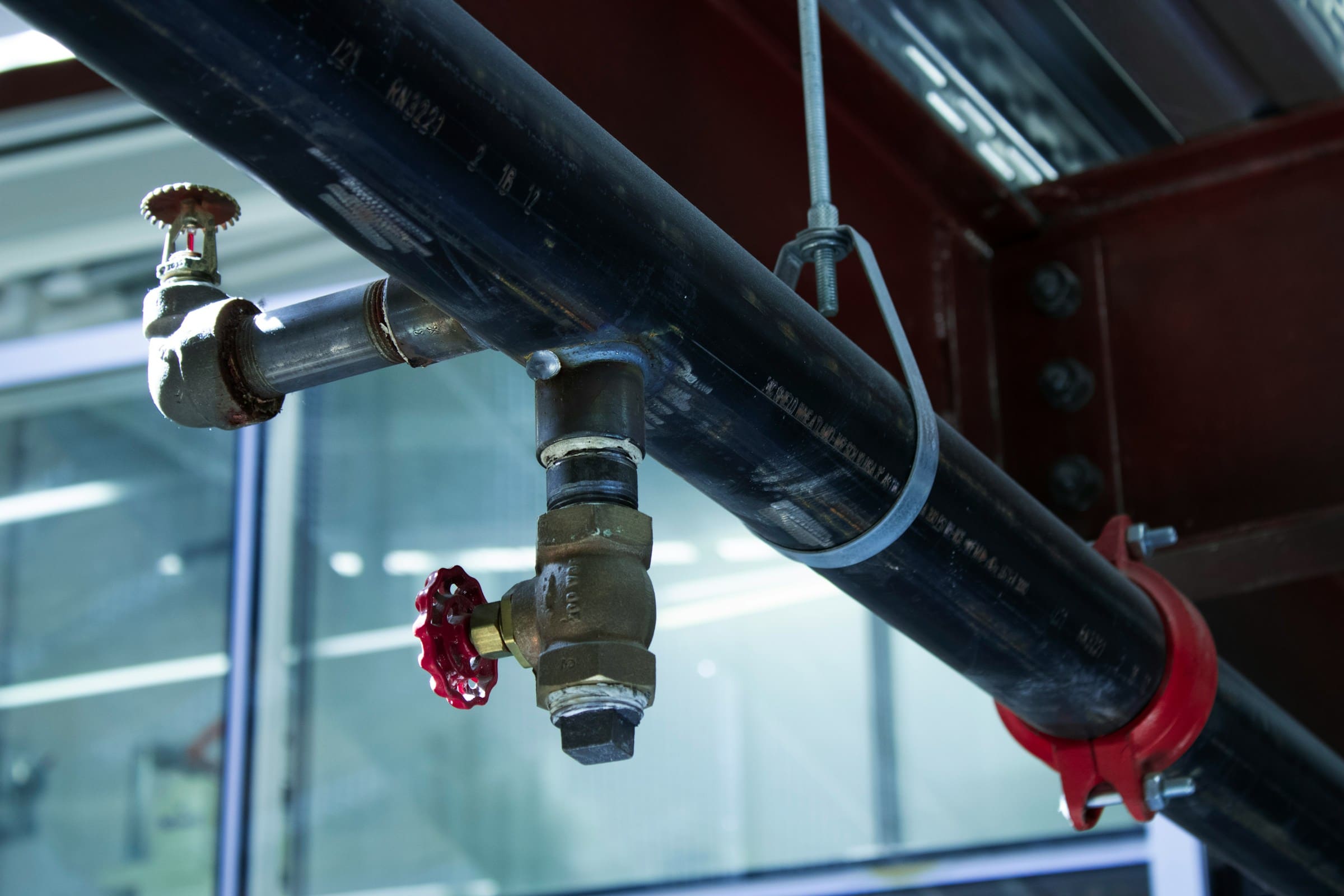 overhead building water pipe